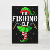 Fishing Elf Christmas Girls Women Elf Squad Xmas F Kaart (Voorkant)