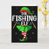 Fishing Elf Christmas Girls Women Elf Squad Xmas F Kaart (Gele Bloem)