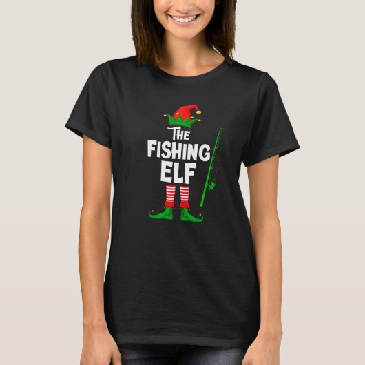 Fishing Elf Squad Matching Family Christmas Fisher T-shirt (Voorkant)