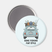 Fishing Fiat Car  Magneet (Voorkant / Achterkant)