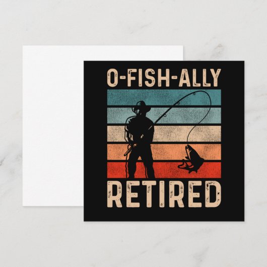 Fishing Fisherman Ofishally Retired Retirement Vin Kaart (Voorkant / Achterkant)