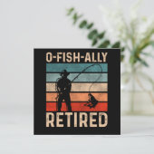 Fishing Fisherman Ofishally Retired Retirement Vin Kaart (Staand voorkant)