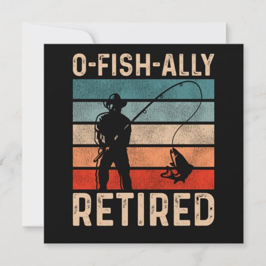 Fishing Fisherman Ofishally Retired Retirement Vin Kaart (Voorkant)