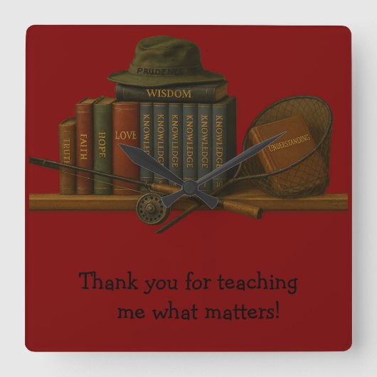 Fishing for Understanding Vierkante Klok (Voorkant)