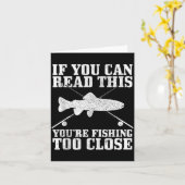 Fishing Funny Fishing Too Close Trout Fisherman Gi Kaart (Gele Bloem)