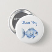 Fishing Gender Reveal - Team Boy Ronde Button 5,7 Cm (Voorkant /achterkant)