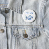 Fishing Gender Reveal - Team Boy Ronde Button 5,7 Cm (In situ)