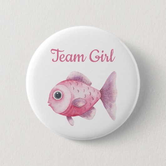Fishing Gender Reveal - Team Girl Ronde Button 5,7 Cm (Voorkant)