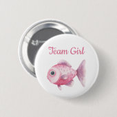 Fishing Gender Reveal - Team Girl Ronde Button 5,7 Cm (Voorkant /achterkant)