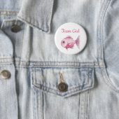 Fishing Gender Reveal - Team Girl Ronde Button 5,7 Cm (In situ)