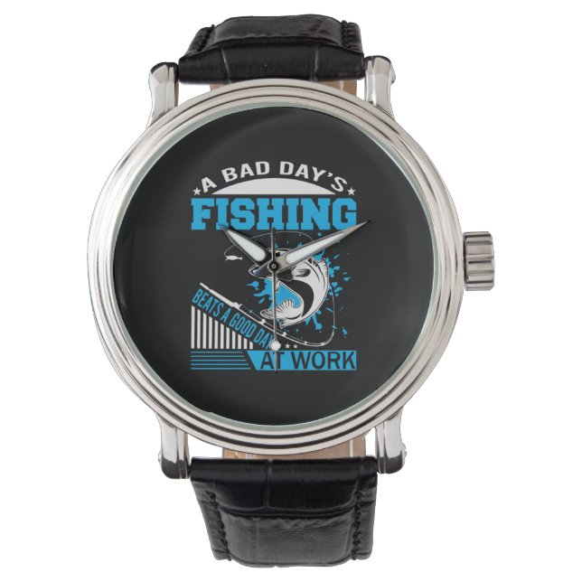 Fishing Gift A Good Day Fishing Horloge (Voorkant)