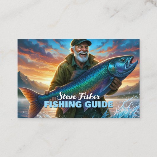 Fishing Guide Big Fish Catch Lake Visitekaartje (Voorkant)