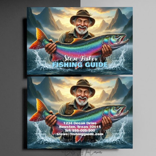 Fishing Guide Big Fish Catch Visitekaartje