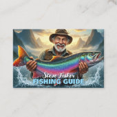 Fishing Guide Fisherman Fish Lake Ocean Visitekaartje (Voorkant)