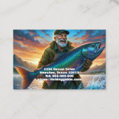 Fishing Guide Fisherman Fish Lake Ocean Visitekaartje (Achterkant)