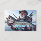 Fishing Guide Fisherman Fish Lake Ocean Visitekaartje (Voorkant)