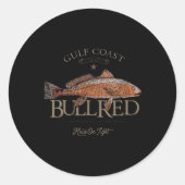Fishing Gulf Red Drum Redfish Bull Red  Ronde Sticker (Voorkant)