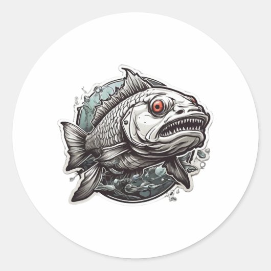Fishing Hardcore Strike Fish Ronde Sticker (Voorkant)