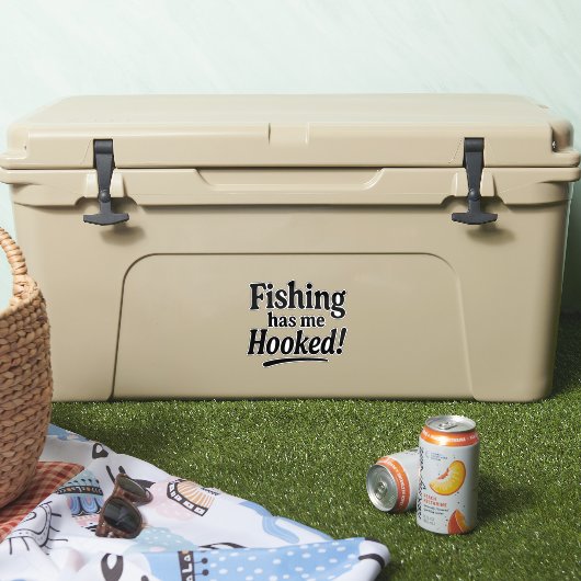 Fishing Has Me Hooked – Funny Fishing Pun Sticker (Koeler)