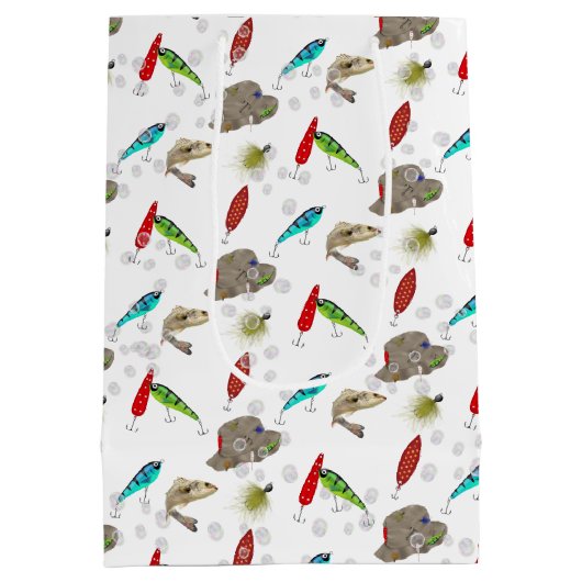 Fishing Hats and Lures with Bubbles Medium Cadeauzakje (Achterkant)