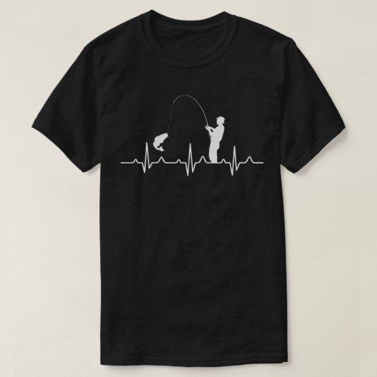 Fishing Heartbeat T-shirt (Design voorkant)
