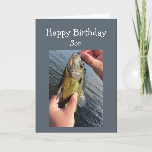 Fishing Humor Son Birthday to Customize Kaart (Voorkant)