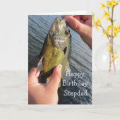 Fishing Humor Stepdad Birthday Fisherman Kaart (Gele Bloem)