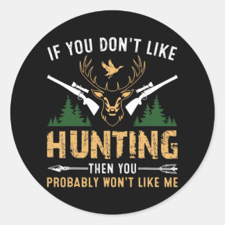 Fishing Hunter Dad Gift Hunting  Ronde Sticker
