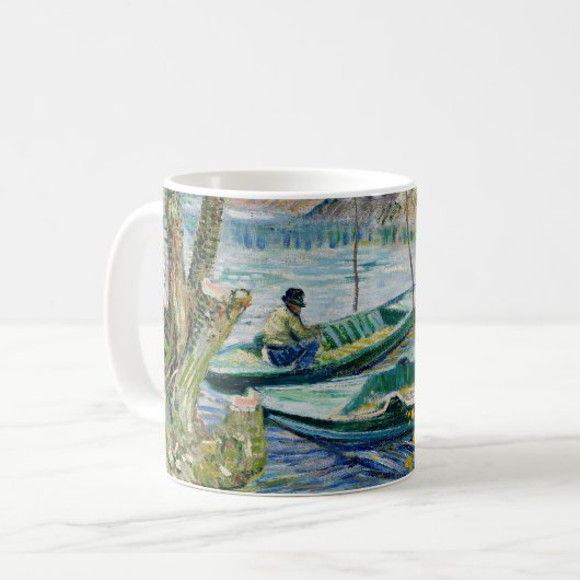 Fishing in Spring by Vincent van Gogh Koffiemok (Voorkant links)