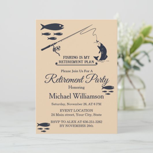 Fishing is my Retirement plan Retired party Kaart (Staand voorkant)