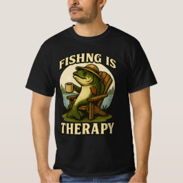 Fishing Is My Therapy-Relaxing Fish on Lake Chair T-shirt