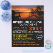 Fishing Lake Landscape, Fishing Tournament Event Flyer (Enkel)