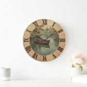 Fishing Lake- Wall Clock  Grote Klok (Huis)