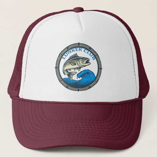 Fishing Logo " Lunker Club " Trucker Pet (Voorkant)