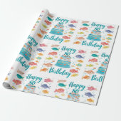 Fishing Lover 80th Birthday Watercolor  Cadeaupapier (Uitgerold)