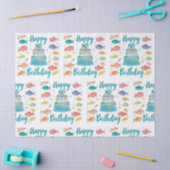 Fishing Lover 80th Birthday Watercolor  Tissuepapier (Craft)