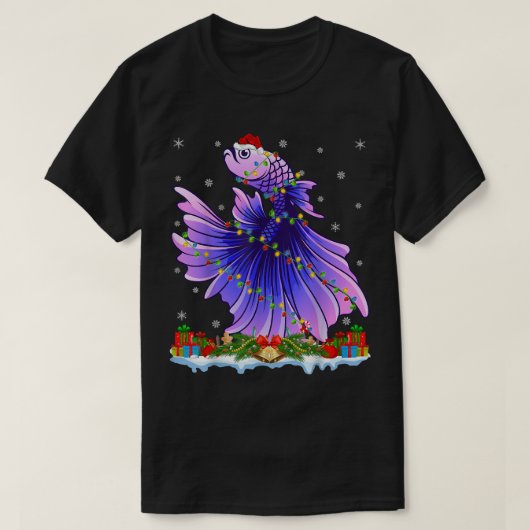Fishing Lover Family Matching Santa Betta Fish Chr T-shirt (Design voorkant)