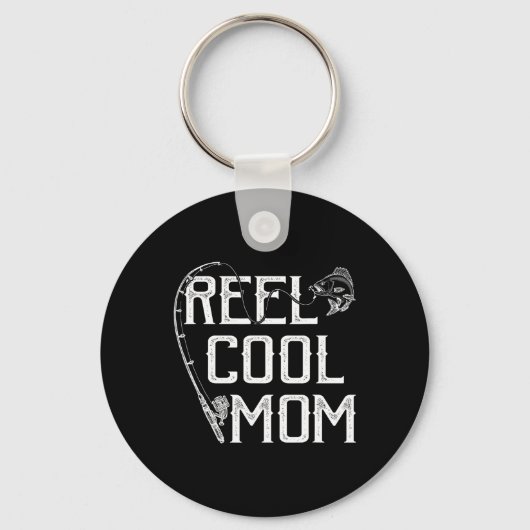 Fishing Lover Gift Reel Cool Mom Fisher Price Lovi Sleutelhanger (Voorkant)