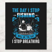 Fishing-lover-t-shirt-design Wijn Etiket (Enkel label)