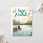 Fishing Lovers is fishing on his birthday  Kaart (Voorkant / Achterkant in situ)