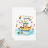 Fishing Lovers themed go fishing on his birthday  Kaart (Voorkant / Achterkant in situ)