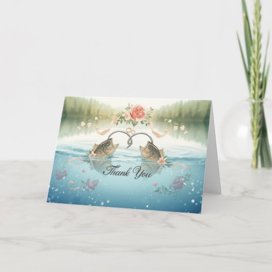 Fishing Lovers Wedding Bedankkaart (Voorkant)
