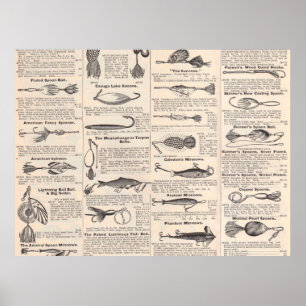 Fishing Lures Advertising Fisherman Art Poster