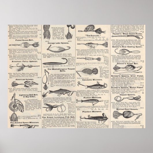 Fishing Lures Advertising Fisherman Art Poster (Voorkant)