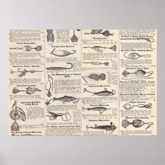 Fishing Lures Advertising Fisherman Art Poster (Voorkant)