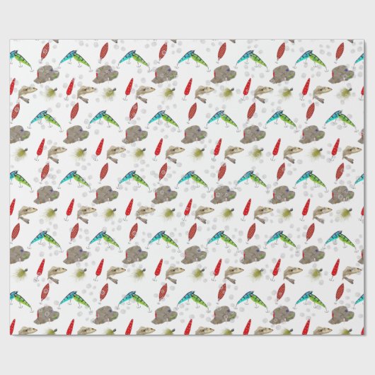 Fishing Lures with Bubbles Cadeaupapier (Vlak)