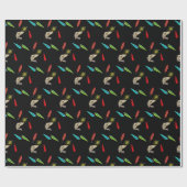 Fishing Lures With Fish On Black Cadeaupapier (Vlak)