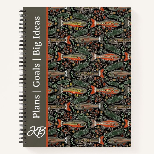 Fishing Orange Gray Trout Personalized Journal Notitieboek (Voorkant)