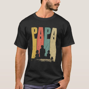 Fishing Papa Reel Cool Fisherman Vintgae Father's T-shirt