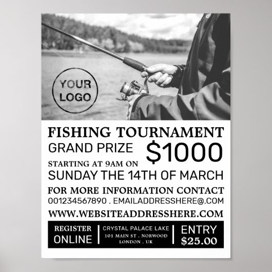 Fishing Portrait, Fishing Tournament Event Advert Poster (Voorkant)